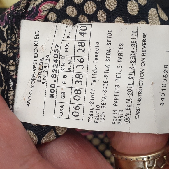 Max & Co by MaxMara Italian 100% Silk floral V-neck Dress size 6 - Picture 5 of 13